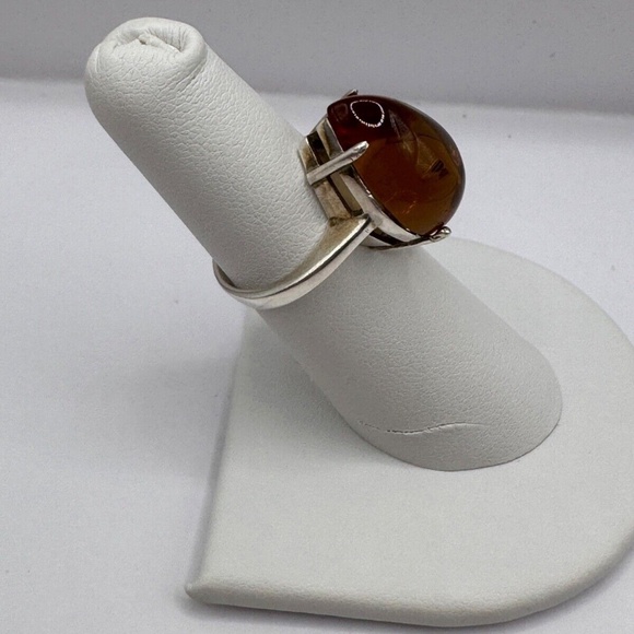 Color Change Created Zoisite Pear Cabochon Ring and Earring Set - Sterling 5.75 - Picture 8 of 10